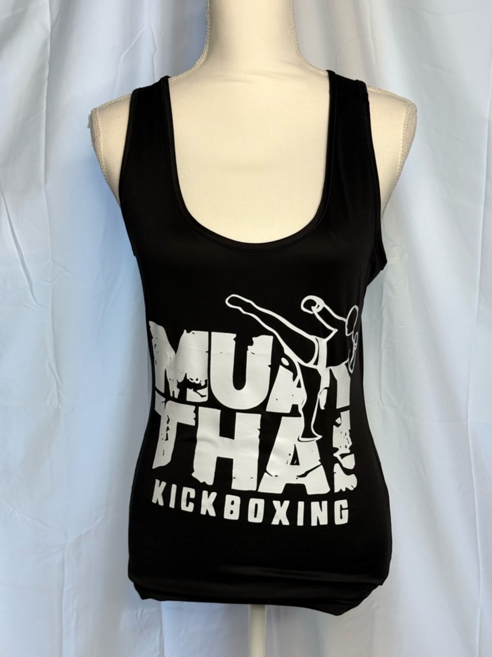 Woman’s Muay Thai Kickboxing Black Graphic Tank Top